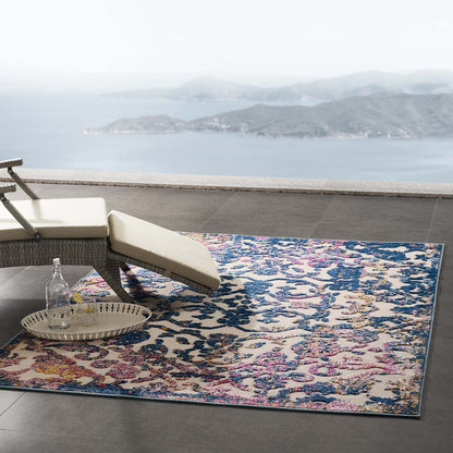 Reflect Primrose Ornate Floral Lattice 5x8 Indoor/Outdoor Area Rug by Modway