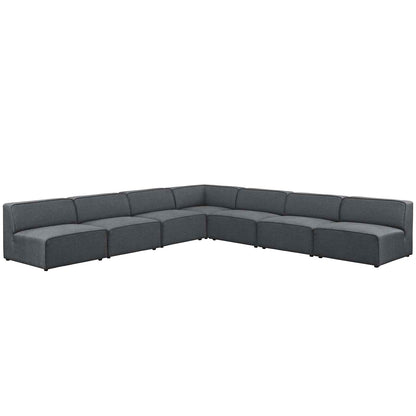 Mingle 7 Piece Upholstered Fabric Sectional Sofa Set by Modway