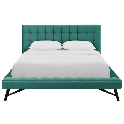 Julia Biscuit Tufted Performance Velvet Queen Platform Bed by Modway