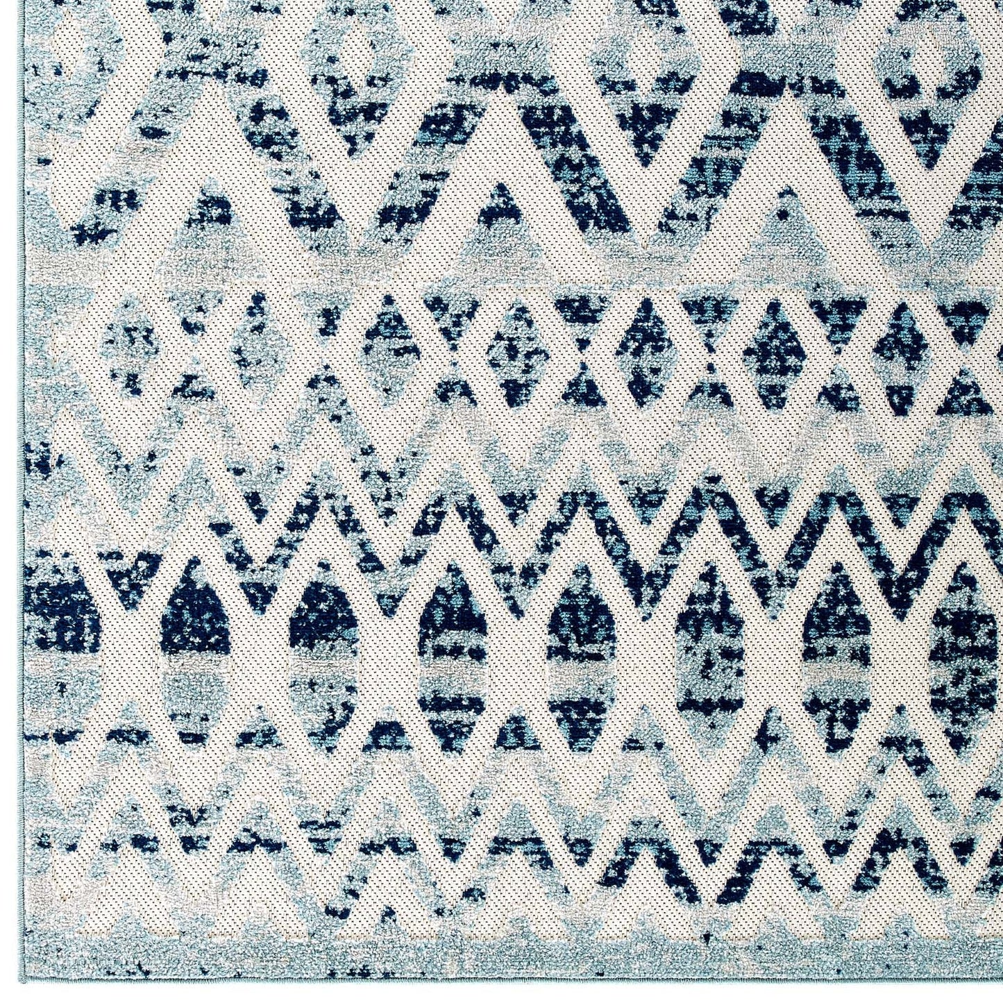 Reflect Tamako Diamond and Chevron Moroccan Trellis 8x10 Indoor / Outdoor Area Rug by Modway