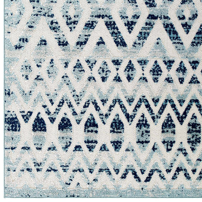 Reflect Tamako Diamond and Chevron Moroccan Trellis 8x10 Indoor / Outdoor Area Rug by Modway