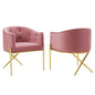 Savour Performance Velvet Accent Dining Armchair Set of 2 by Modway