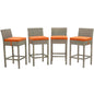 Conduit Outdoor Patio Wicker Rattan Bar Stool Set of 4 by Modway