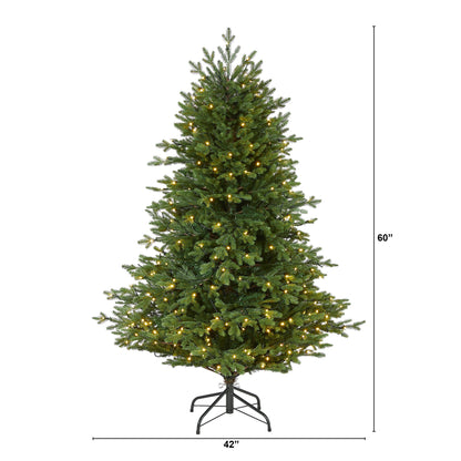 5' Wyoming Spruce Artificial Christmas Tree w/ 300 Clear LED Lights