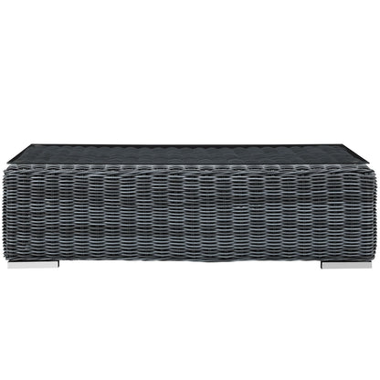 Summon Outdoor Patio Glass Top Coffee Table by Modway