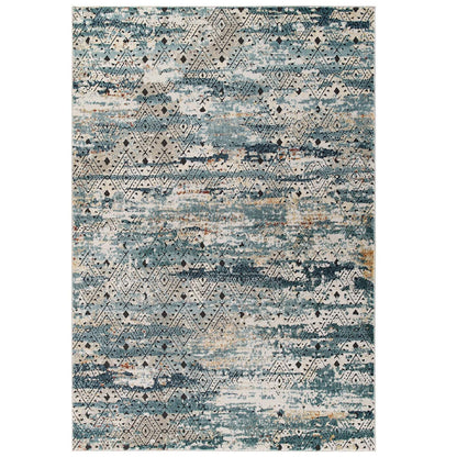 Tribute Eisley Rustic Distressed Transitional Diamond Lattice 5x8 Area Rug by Modway