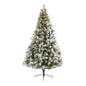 8' Flocked Oregon Pine Artificial Christmas Tree with 500 Clear Lights