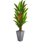 7' Heliconia Artificial Plant in Cement Planter