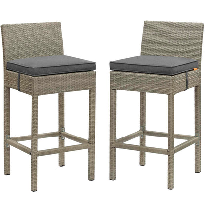 Conduit Outdoor Patio Wicker Rattan Bar Stool Set of 2 by Modway