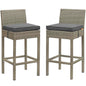 Conduit Outdoor Patio Wicker Rattan Bar Stool Set of 2 by Modway