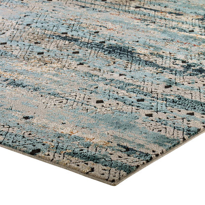 Tribute Eisley Rustic Distressed Transitional Diamond Lattice 5x8 Area Rug by Modway