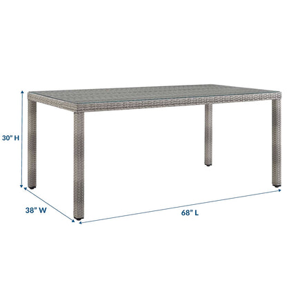 Aura 68" Outdoor Patio Wicker Rattan Dining Table by Modway
