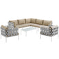 Harmony 8 Piece Outdoor Patio Aluminum Sectional Sofa Set by Modway