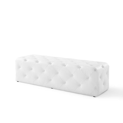 Amour 60" Tufted Button Entryway Faux Leather Bench by Modway