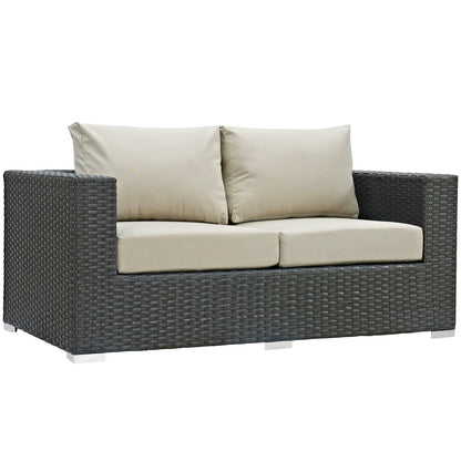 Sojourn 8 Piece Outdoor Patio Sunbrella¨ Sectional Set by Modway