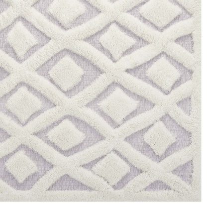 Whimsical Morsel Abstract Diamond Lattice Shag 5x8 Area Rug by Modway