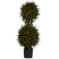 40"  Cedar Double Ball Topiary w/Lights