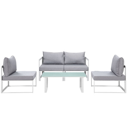 Fortuna 5 Piece Outdoor Patio Sectional Sofa Set by Modway