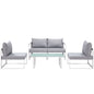 Fortuna 5 Piece Outdoor Patio Sectional Sofa Set by Modway