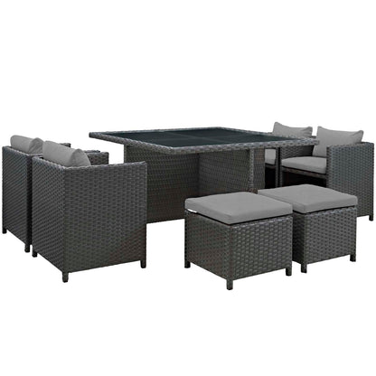 Sojourn 9 Piece Outdoor Patio Sunbrella¨ Dining Set by Modway