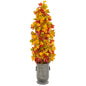 46" Autumn Maple Artificial Tree in Vintage Metal Planter