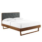 Bridgette Wood King Platform Bed With Angular Frame by Modway