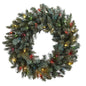 30"  Pine Wreath w/Colored Lights