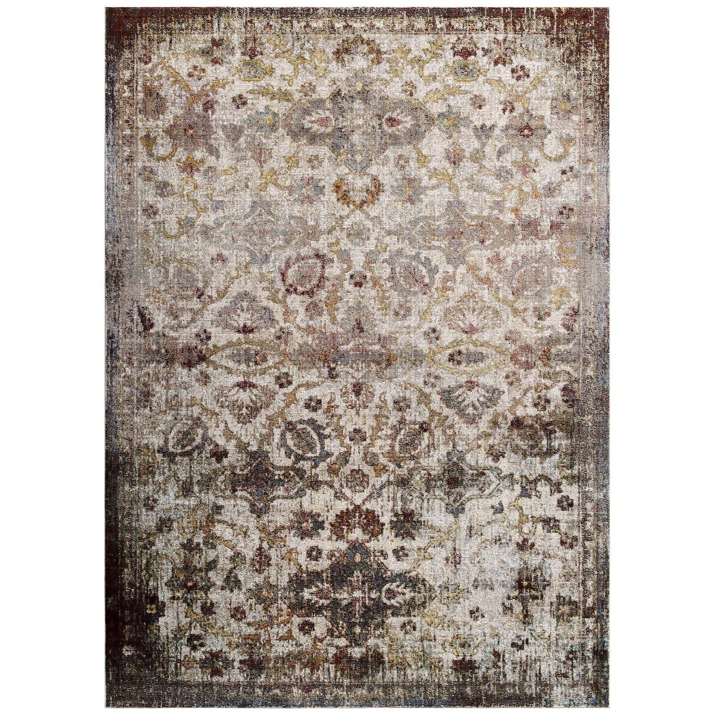Success Kaede Distressed Vintage Floral Moroccan Trellis 8x10 Area Rug by Modway