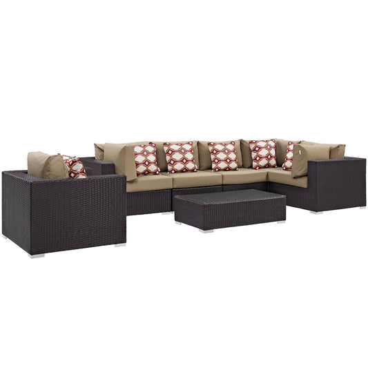 Convene 7 Piece Outdoor Patio Sectional Set by Modway