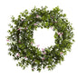 18"  Mini Ivy & Floral Double Ring Wreath w/Twig Base