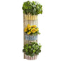 39' Geranium and Pothos Artificial Plant in Three-Tiered Wall Decor Planter