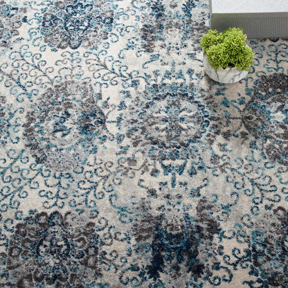 Entourage Kensie Distressed Floral Moroccan Trellis 5x8 Area Rug by Modway