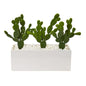 11' Cactus Succulent Artificial Plant in Glazed White Vase