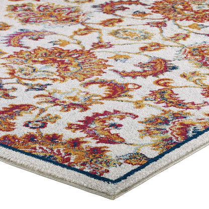 Entourage Azami Distressed Vintage Floral Lattice 8x10 Area Rug by Modway