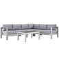 Shore 5 Piece Outdoor Patio Aluminum Sectional Sofa Set by Modway