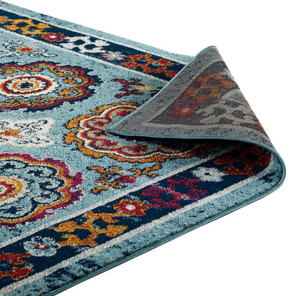 Entourage Odile Distressed Floral Moroccan Trellis 8x10 Area Rug by Modway