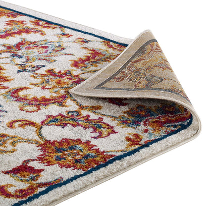Entourage Azami Distressed Vintage Floral Lattice 5x8 Area Rug by Modway