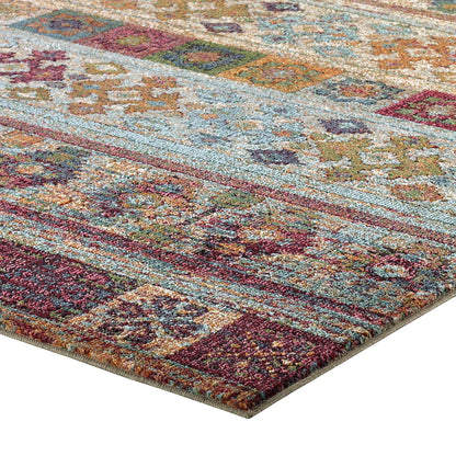 Tribute Nala Distressed Vintage Floral Lattice 5x8 Area Rug by Modway