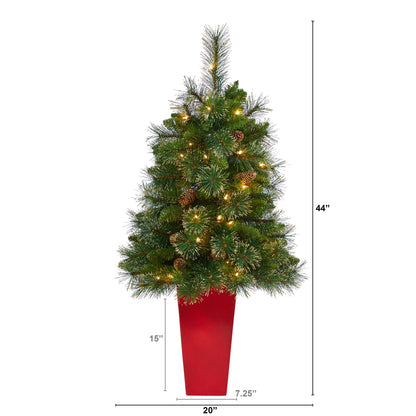 44' Golden Tip Washington Pine Artificial Christmas Tree w/ 50 Clear Lights