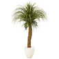 5' Pony Tail Palm Artificial Plant in White Planter