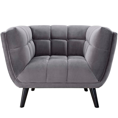 Bestow 3 Piece Performance Velvet Sofa and Armchair Set by Modway
