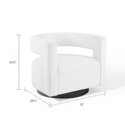Spin Cutaway Performance Velvet Swivel Armchair by Modway
