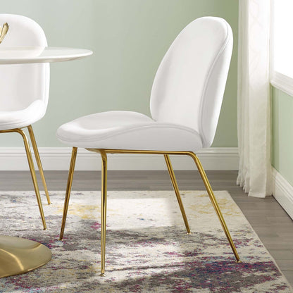 Scoop Gold Stainless Steel Leg Performance Velvet Dining Chair by Modway