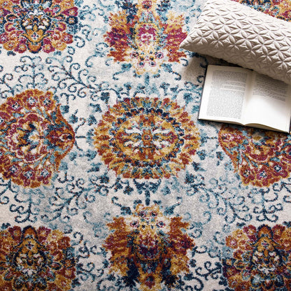 Entourage Kensie Distressed Floral Moroccan Trellis 8x10 Area Rug by Modway