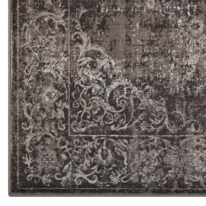 Gamela Rustic Vintage Ornate Floral Medallion 5x8 Area Rug by Modway