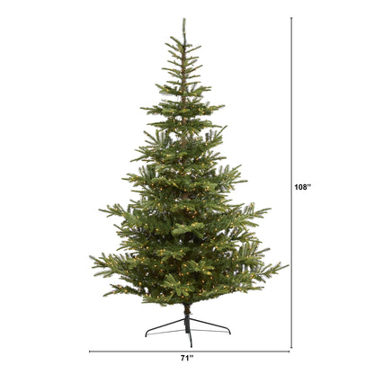 9' Layered Washington Spruce Artificial Christmas Tree w 750 Clear LED Lights