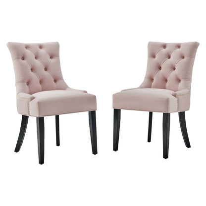 Regent Tufted Performance Velvet Dining Side Chairs Set of 2 by Modway
