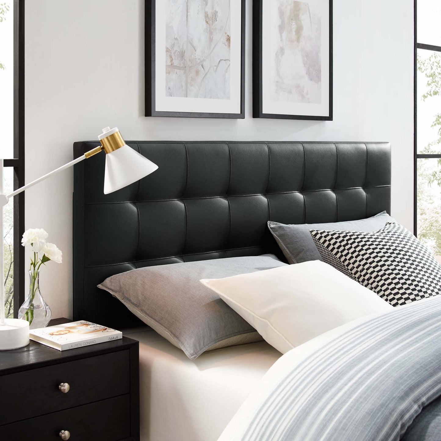Lily Upholstered Vinyl Full Headboard by Modway