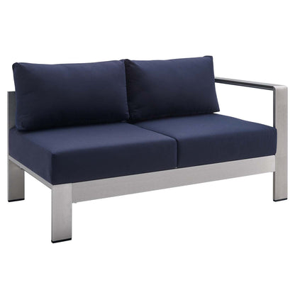 Shore 7 Piece Sunbrella¨ Fabric Outdoor Patio Aluminum Sectional Sofa Set by Modway