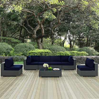 Sojourn 7 Piece Outdoor Patio Sunbrella¨ Sectional Set by Modway